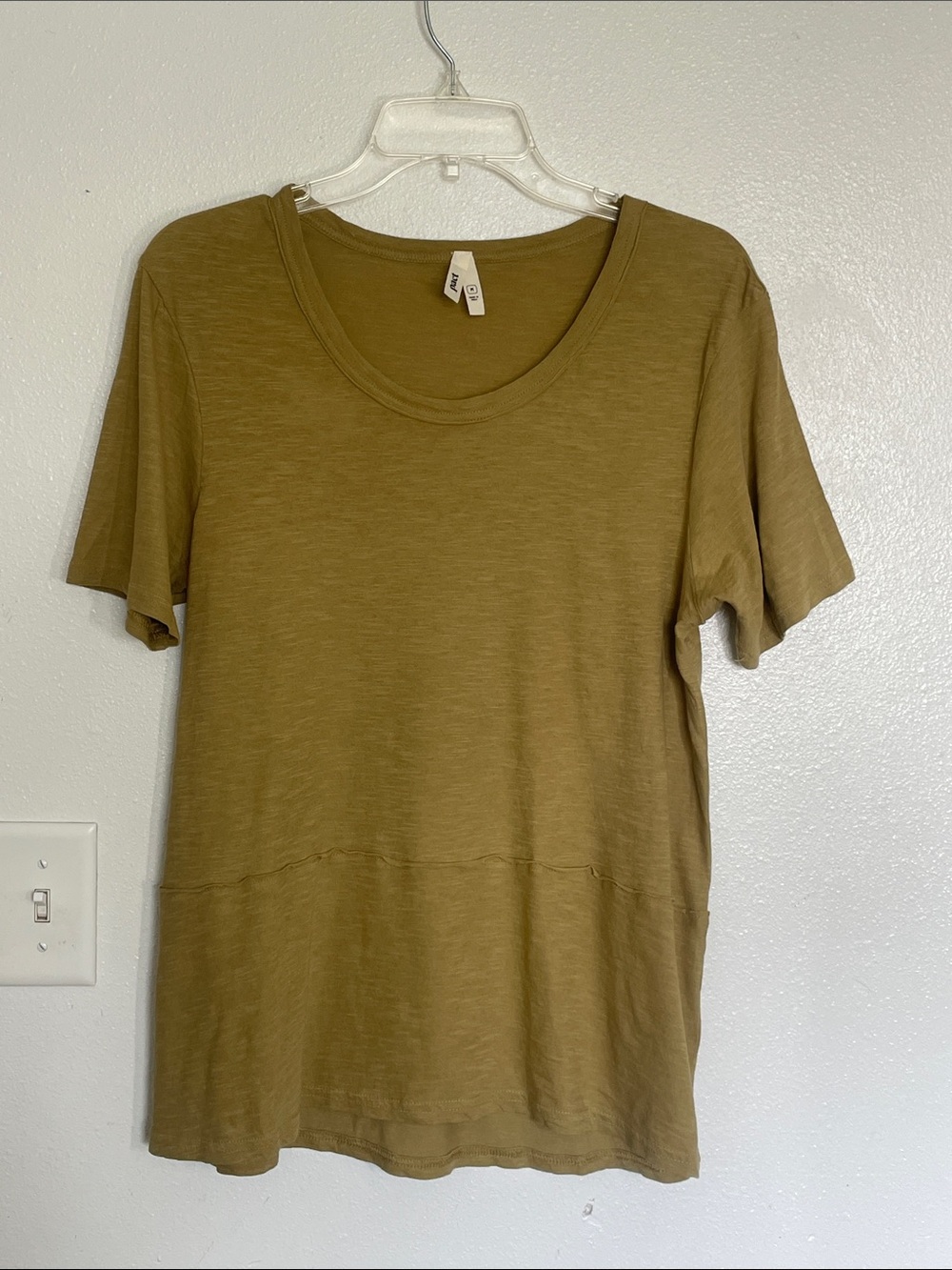 Pact Olive Green Short Sleeve Scoop Neck Tee